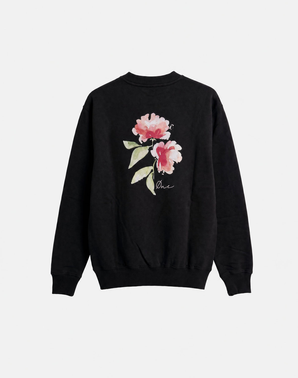 FLOWER PAINT SWEATER - BLACK