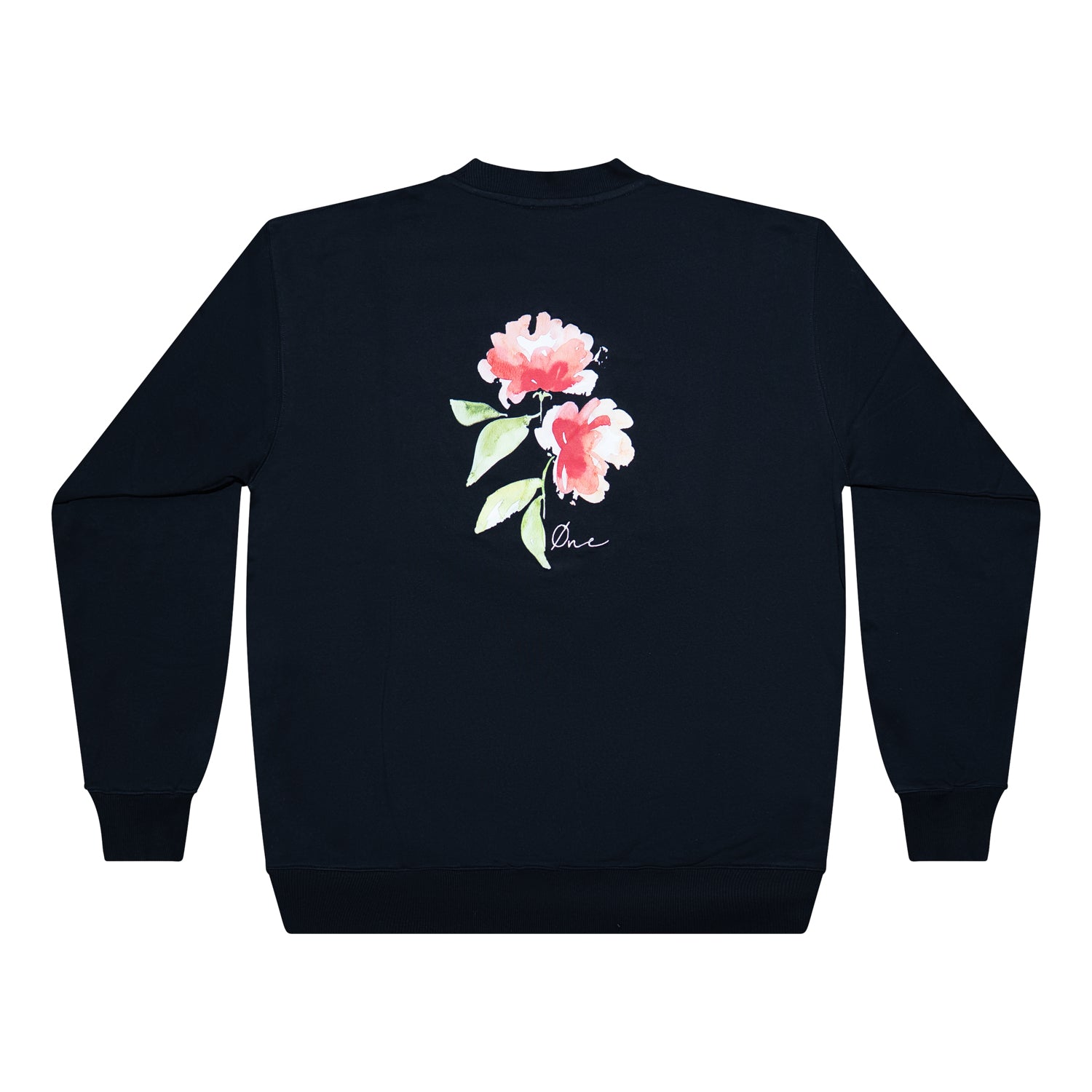 Flower paint sweater - Zwart