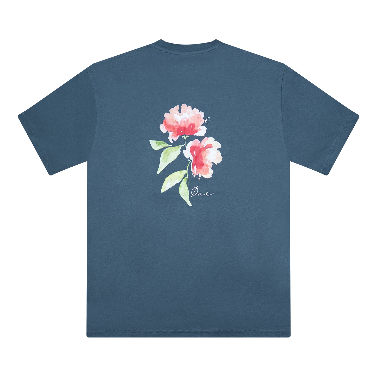 Flower paint tee - Donker groen