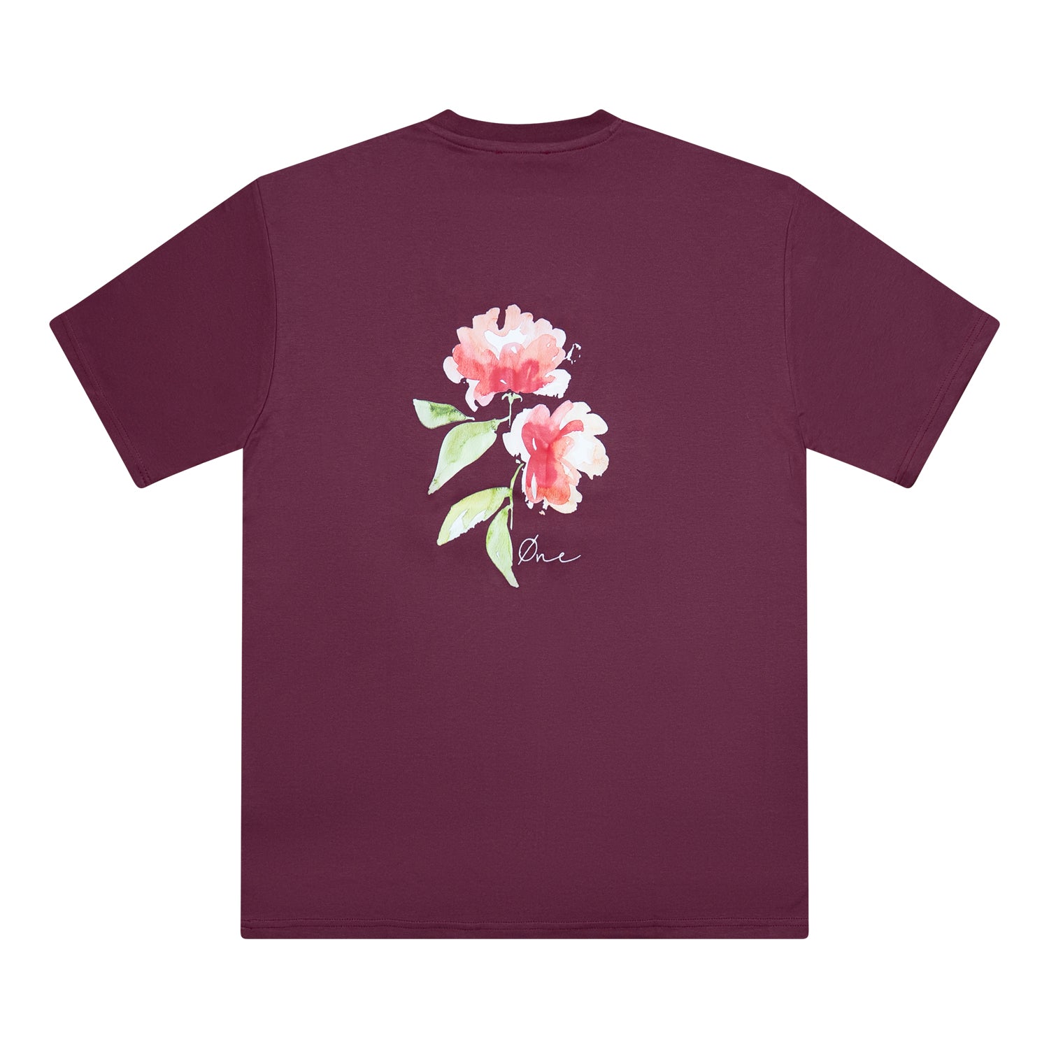 Flower paint tee - Bordeaux