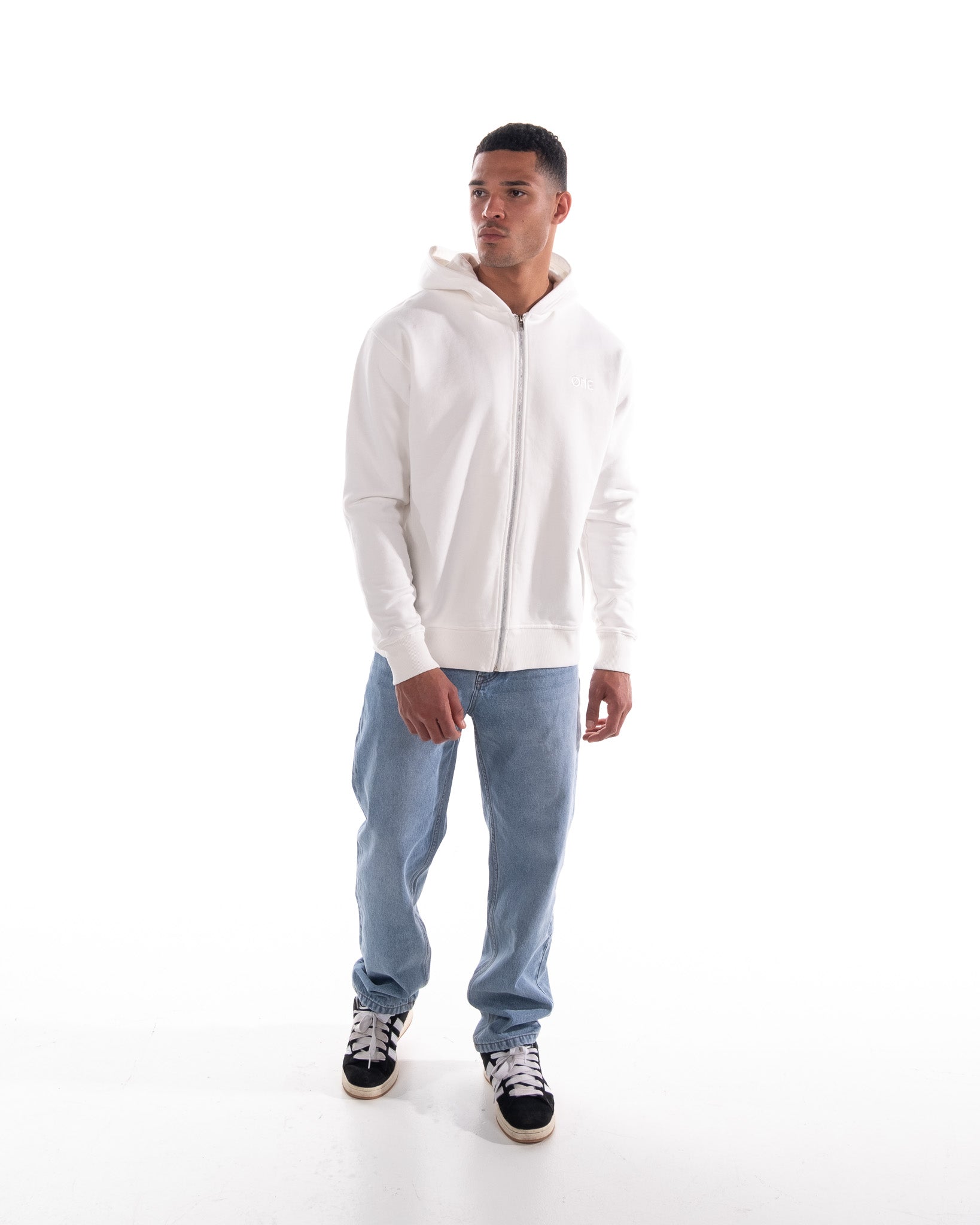 Zip Hoodie Emboridery - Off-White