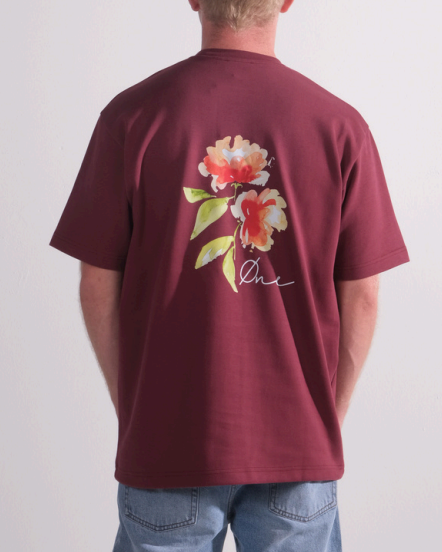Flower paint tee - Bordeaux