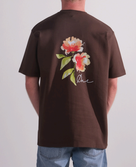Flower paint tee - Bruin
