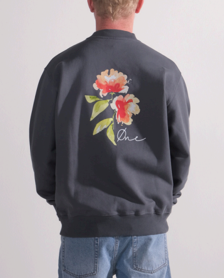Flower paint sweater - Donkergroen