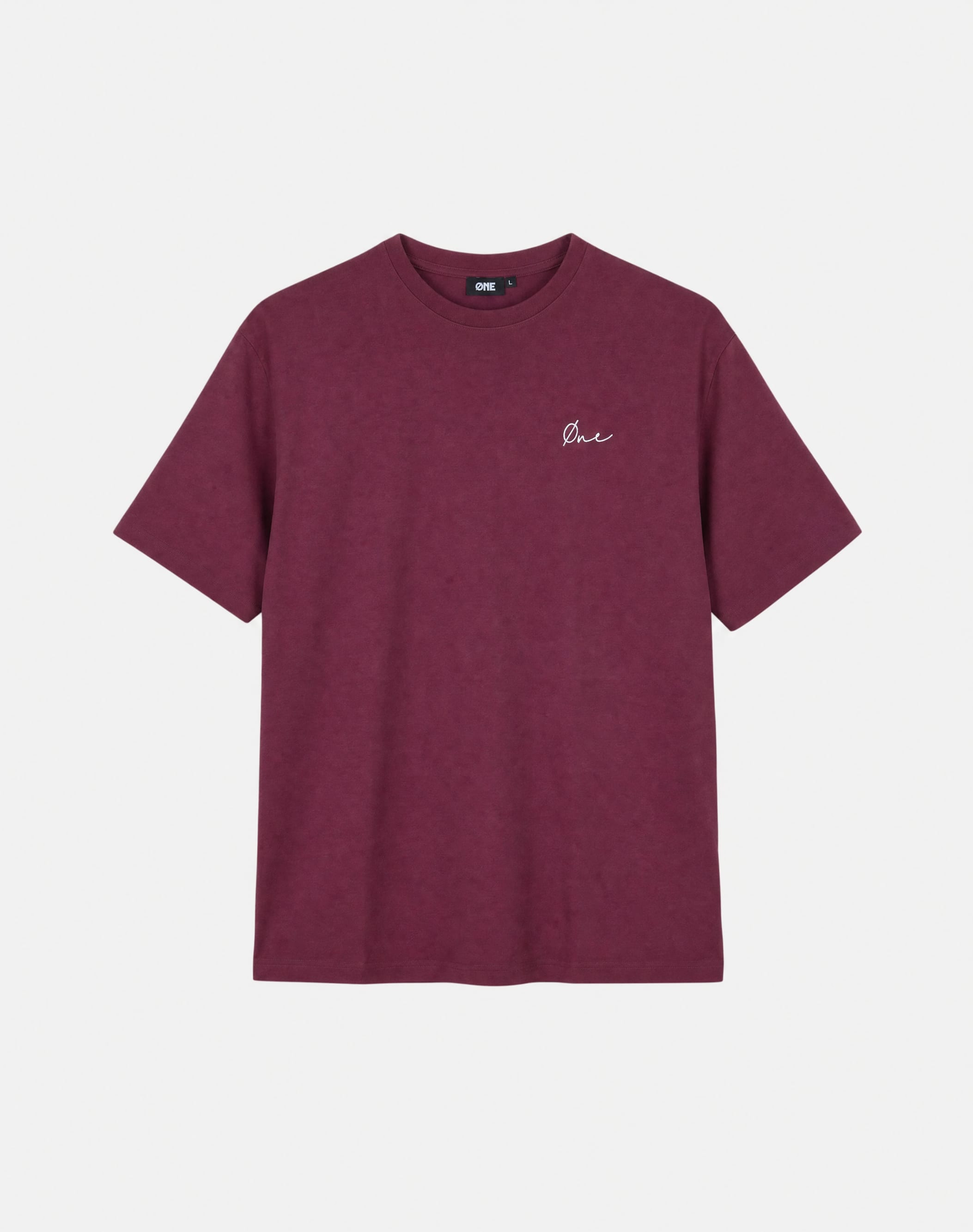 FLOWER PAINT TEE - BURGUNDY