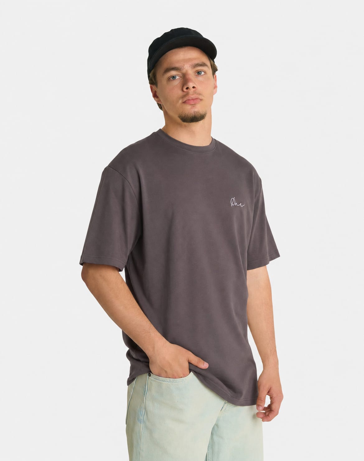 FLOWER PAINT TEE - BROWN