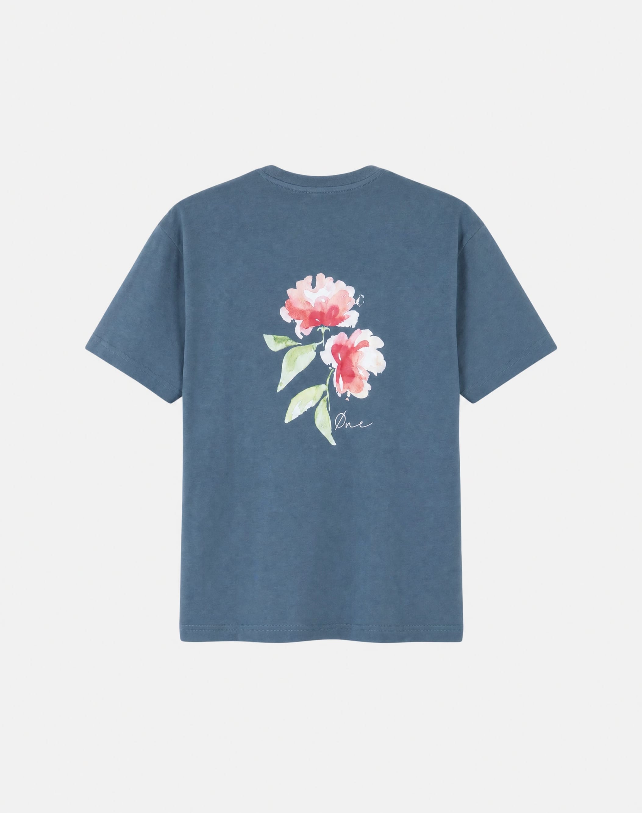 FLOWER PAINT TEE - DARK GREEN