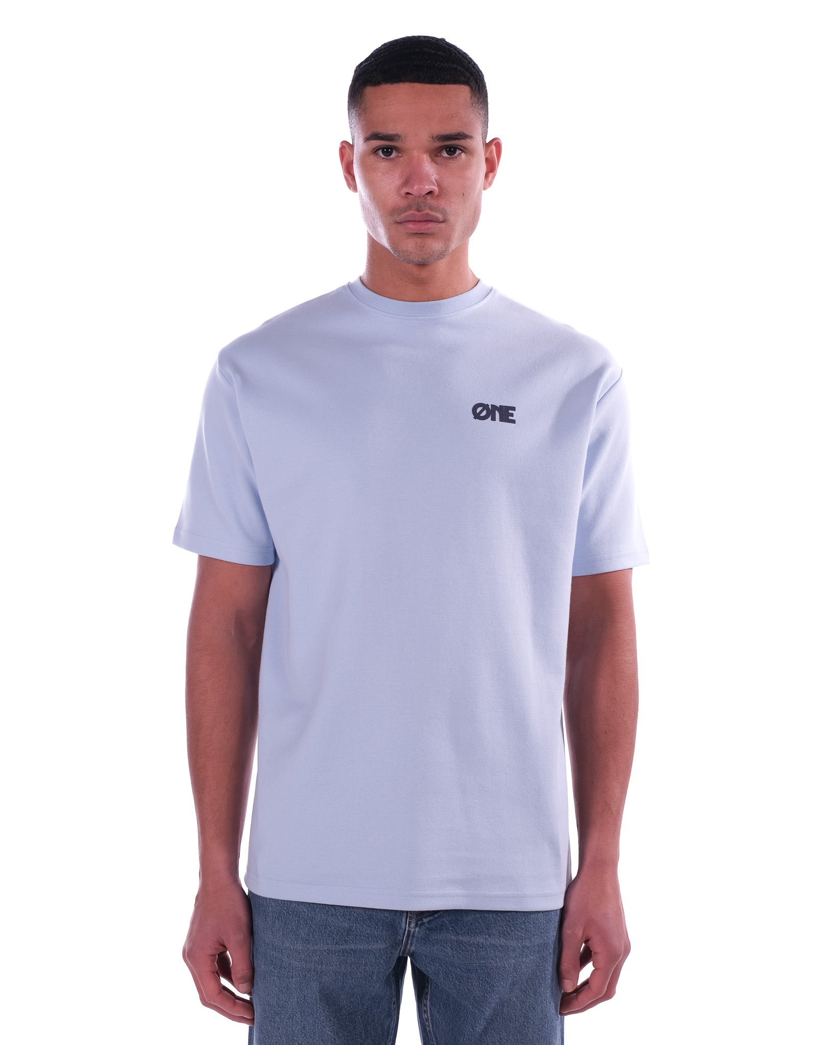 Puff Logo front/back Tee - Baby Blauw