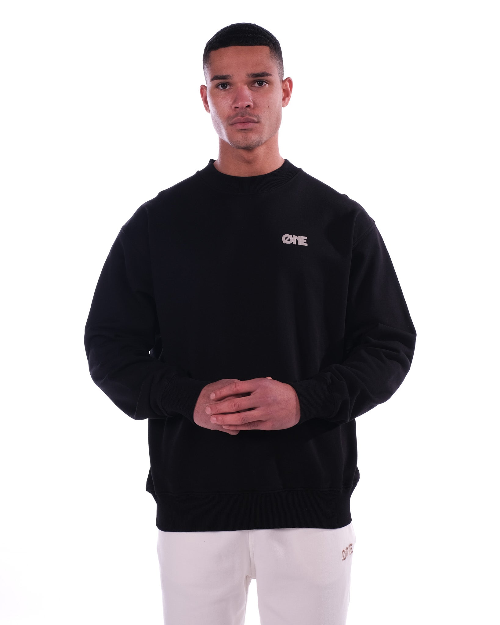 Puff Logo front/back Sweater - Zwart